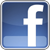 Blue square icon with a white lowercase “f” in the center, representing the Facebook logo.